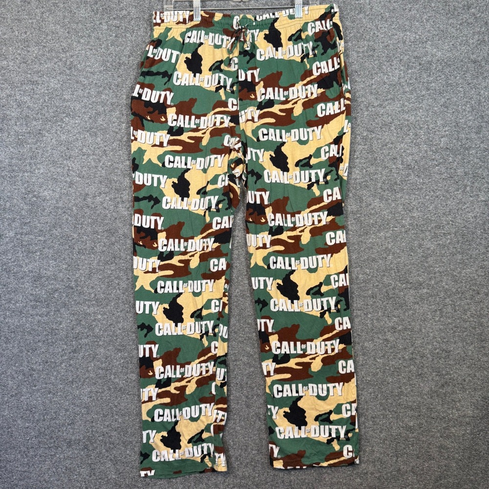 Call of Duty Camouflage Pajama Pants Mens Large‎ Multicolor Drawstring Sleepwear